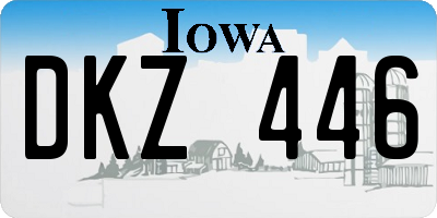 IA license plate DKZ446