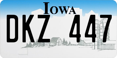 IA license plate DKZ447