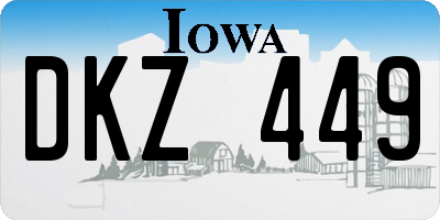 IA license plate DKZ449