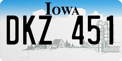 IA license plate DKZ451