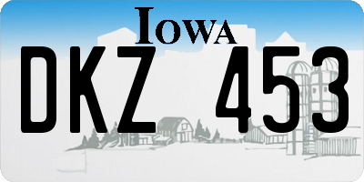 IA license plate DKZ453