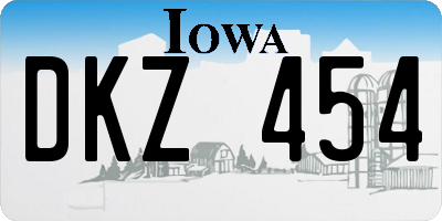 IA license plate DKZ454