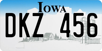 IA license plate DKZ456