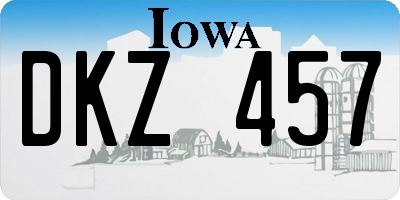 IA license plate DKZ457