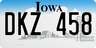IA license plate DKZ458