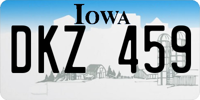 IA license plate DKZ459