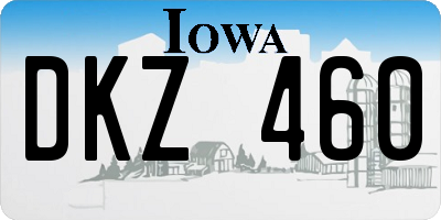 IA license plate DKZ460