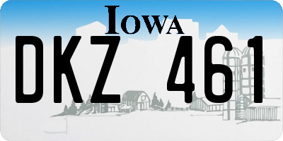 IA license plate DKZ461