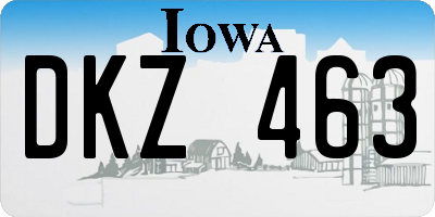 IA license plate DKZ463