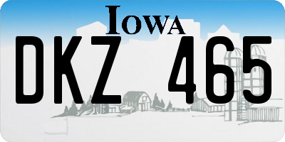 IA license plate DKZ465
