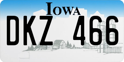 IA license plate DKZ466