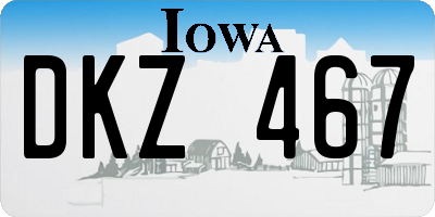 IA license plate DKZ467