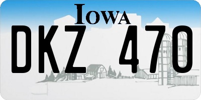 IA license plate DKZ470