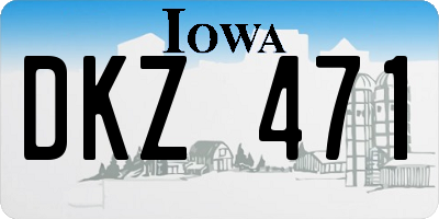 IA license plate DKZ471