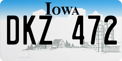 IA license plate DKZ472
