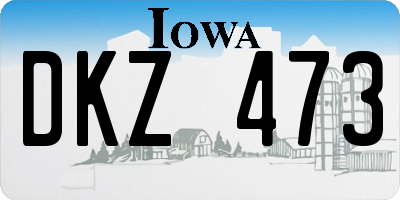 IA license plate DKZ473