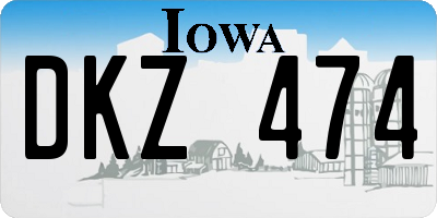 IA license plate DKZ474