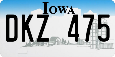IA license plate DKZ475