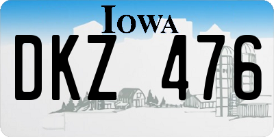 IA license plate DKZ476