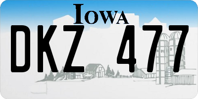 IA license plate DKZ477