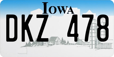 IA license plate DKZ478