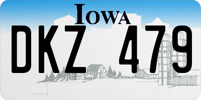 IA license plate DKZ479