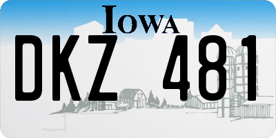IA license plate DKZ481