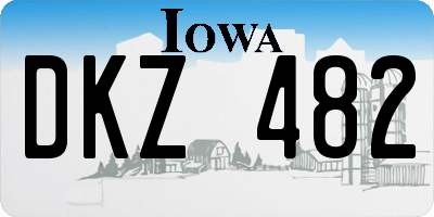 IA license plate DKZ482