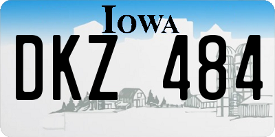 IA license plate DKZ484
