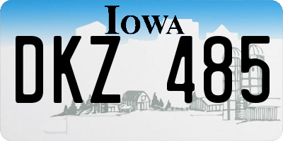 IA license plate DKZ485
