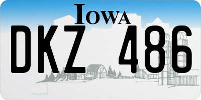 IA license plate DKZ486