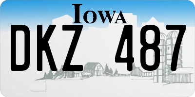 IA license plate DKZ487