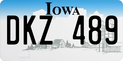 IA license plate DKZ489