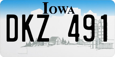 IA license plate DKZ491