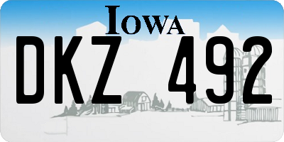 IA license plate DKZ492