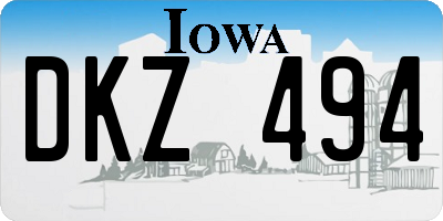 IA license plate DKZ494