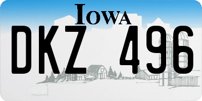 IA license plate DKZ496