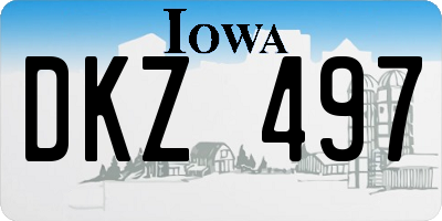 IA license plate DKZ497