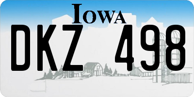 IA license plate DKZ498
