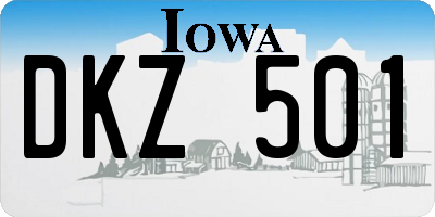 IA license plate DKZ501