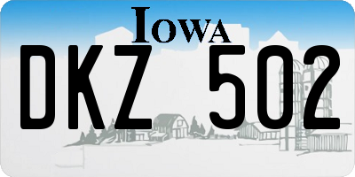 IA license plate DKZ502