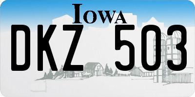 IA license plate DKZ503