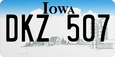 IA license plate DKZ507