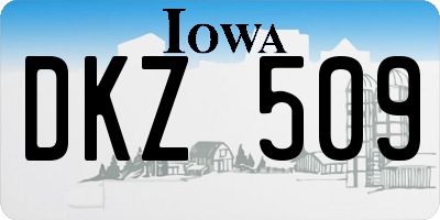 IA license plate DKZ509