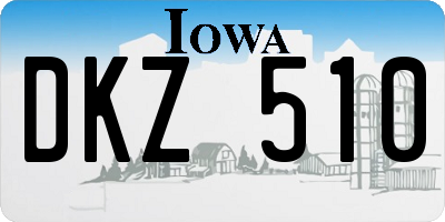 IA license plate DKZ510