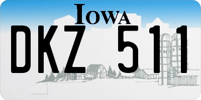 IA license plate DKZ511
