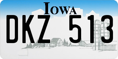 IA license plate DKZ513