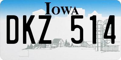 IA license plate DKZ514