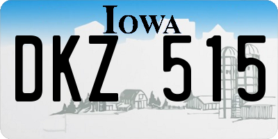 IA license plate DKZ515
