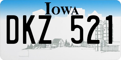IA license plate DKZ521